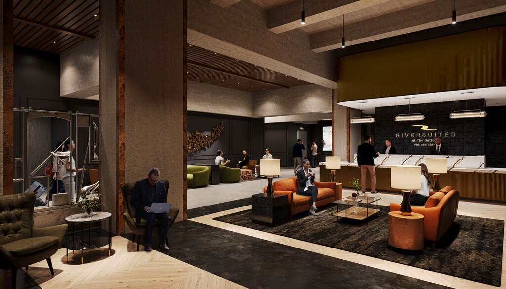 Inside of a hotel rendering